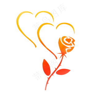 矢量情人节心形玫瑰图标