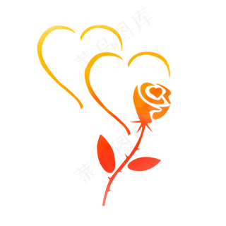 矢量情人节心形玫瑰图标