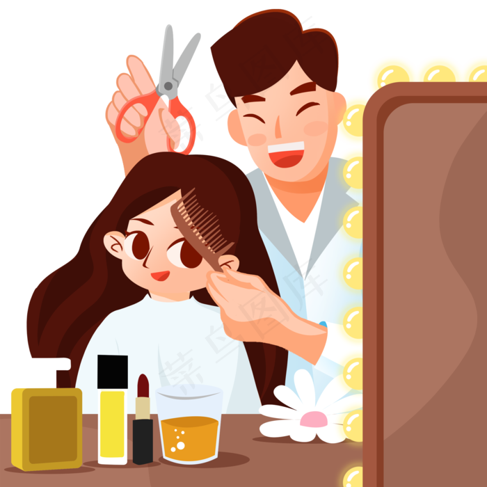 二月二龙抬头剪头发,免抠元素