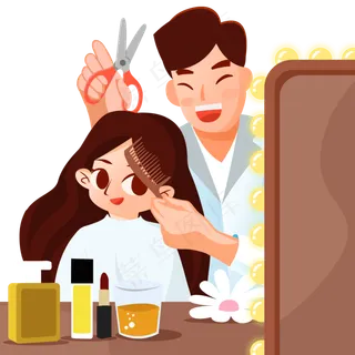 二月二龙抬头剪头发,免抠元素