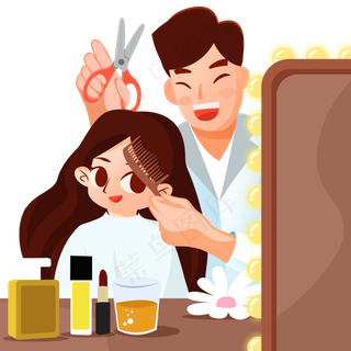 二月二龙抬头剪头发,免抠元素