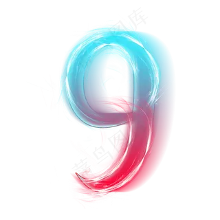 红蓝发光数字9