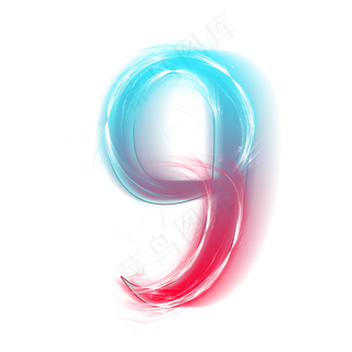 红蓝发光数字9