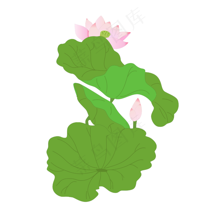 矢量卡通粉色莲花(4167*4167px 300 dpi )ai矢量模版下载