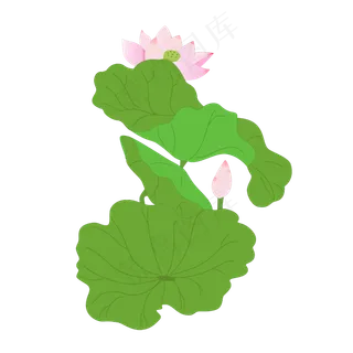 矢量卡通粉色莲花
