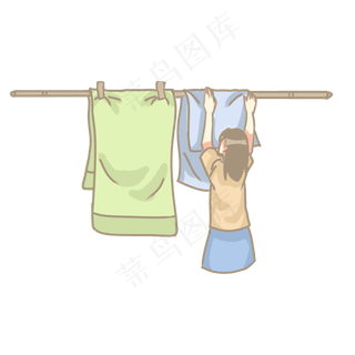 母亲节母亲晾被单PNG素材