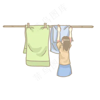 母亲节母亲晾被单PNG素材