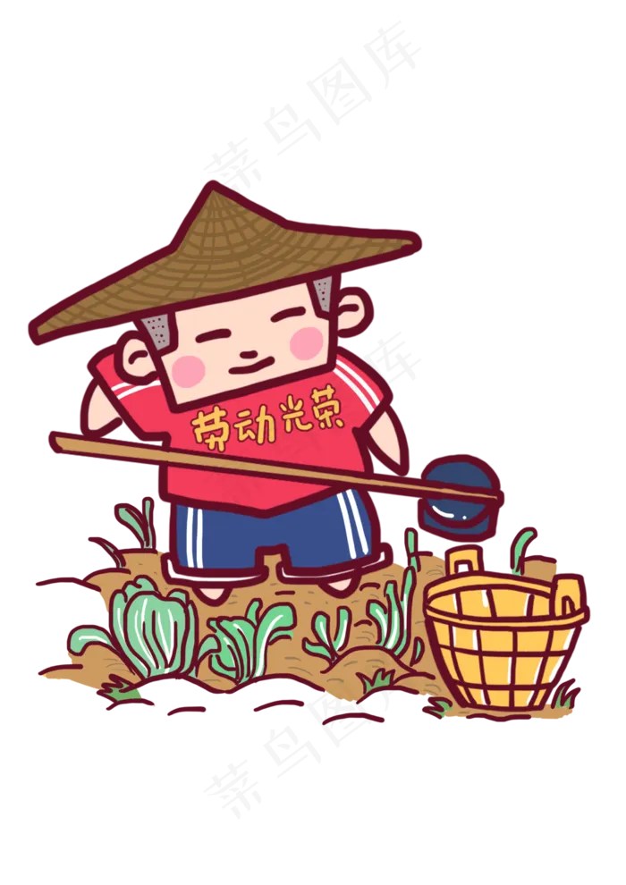 五一劳动节卡通人物造型(2480X3508(DPI:300))psd模版下载