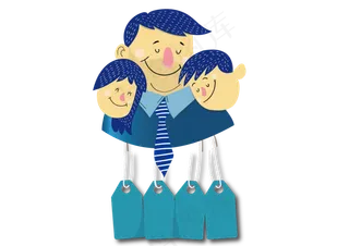 清新卡通父亲节促销优惠