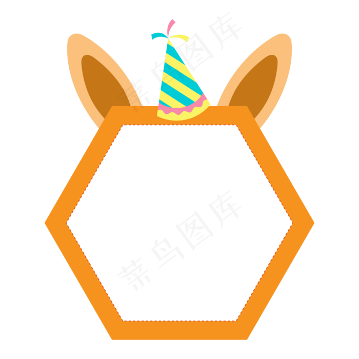 儿童节双耳装饰边框(2000*2000px 300 dpi )ai矢量模版下载