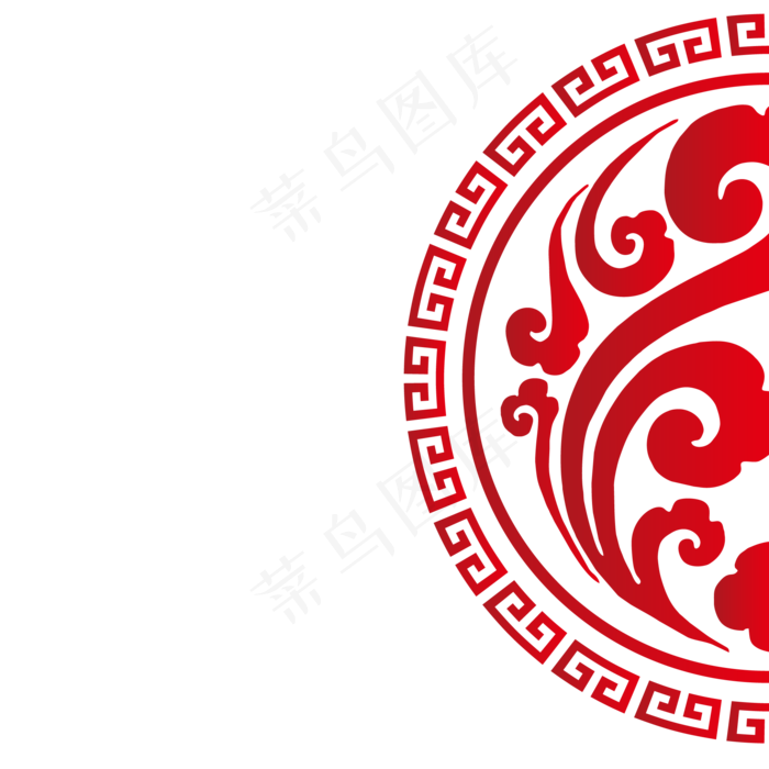 红色的祥云图案免抠图(2000X2000(DPI:300))ai矢量模版下载