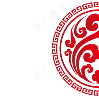 红色的祥云图案免抠图