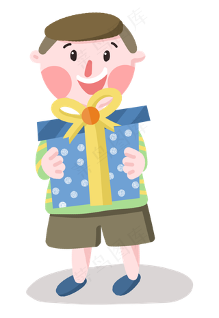 六一儿童节男孩开心收到礼物