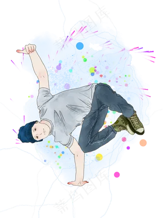 街舞少年潮牌青春街头运动,免抠元素