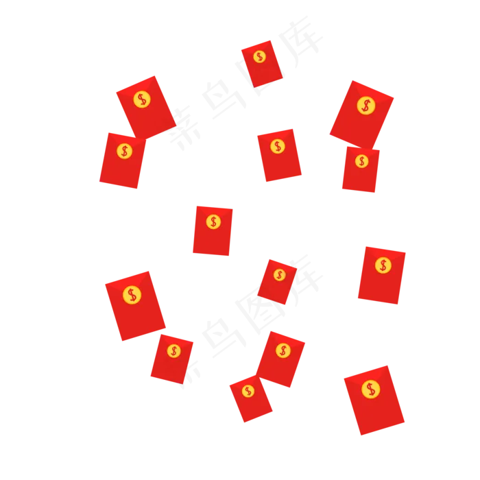 免抠图红包雨(2000*2000px 300 dpi )ai矢量模版下载