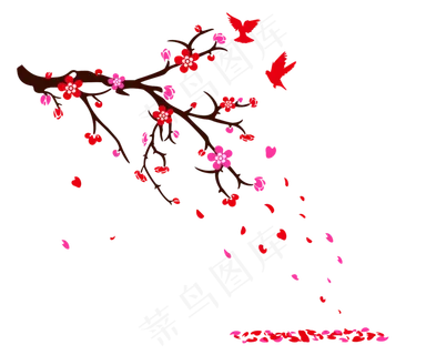 撒花水彩花梅花花瓣 撒花水彩花梅花花瓣