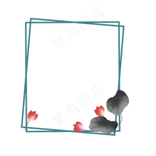 荷花边框png素材