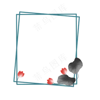 荷花边框png素材