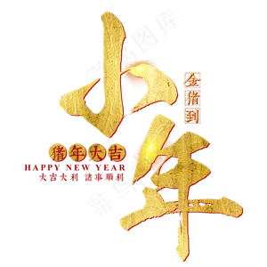 小年新年2019猪年红色喜庆金色大气