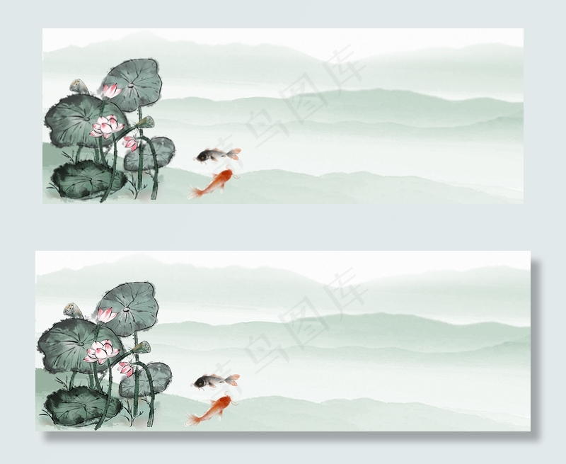 水墨山水古典banner(1920*700px 	       )psd模版下载