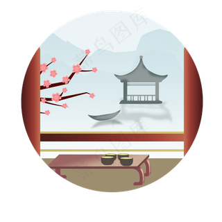 冬日中国风窗景