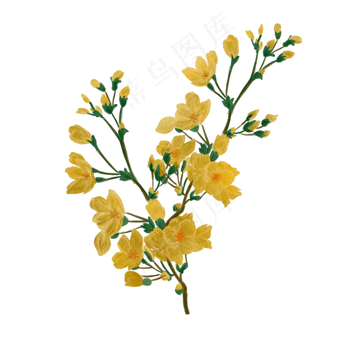 手绘花复古典雅桃花(2000X2000(DPI:150))psd模版下载