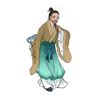 古风人物文人雅士背书,免抠元素