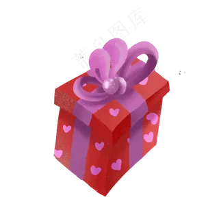 儿童节漂亮红色礼品免抠图