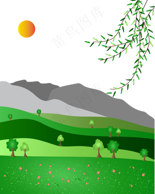 矢量免扣绿色春天,免抠元素