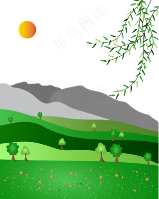 矢量免扣绿色春天,免抠元素