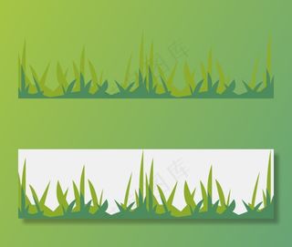 绿色的草丛手绘设计图,免抠元素