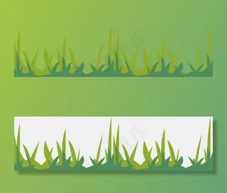 绿色的草丛手绘设计图,免抠元素