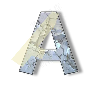 破旧裂纹墙壁PSD字母A