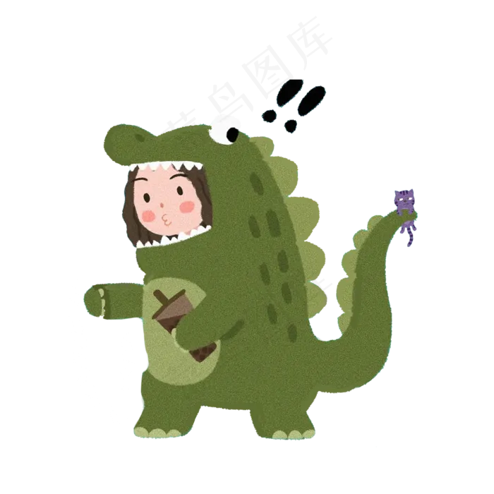 儿童节恐龙布偶装素材(2000X2000(DPI:300))psd模版下载