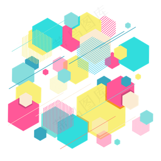 618电商渐变科技装饰素材矢量