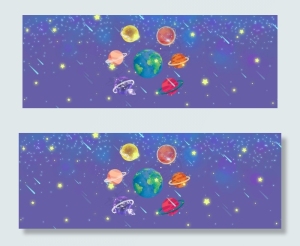 扁平星空AI矢量banner