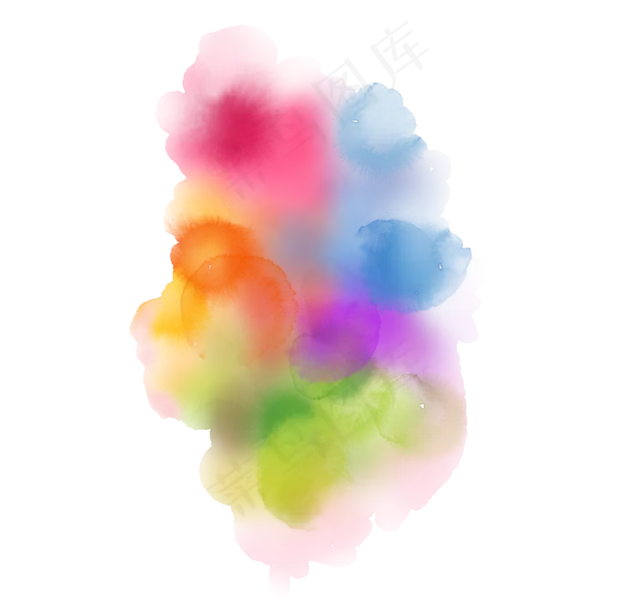 水彩风格五彩的墨迹(2174X2048(DPI:72))psd模版下载