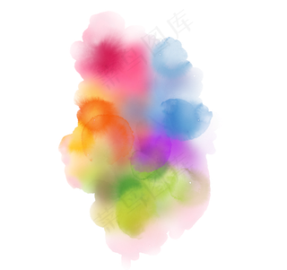 水彩风格五彩的墨迹