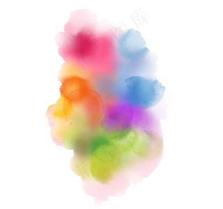 水彩风格五彩的墨迹