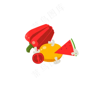 夏日水果简约装饰元素