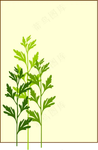 清明节艾草矢量边框
