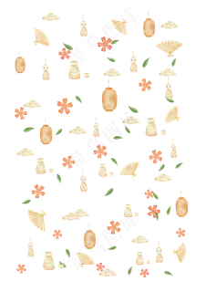 手绘水彩和风底纹