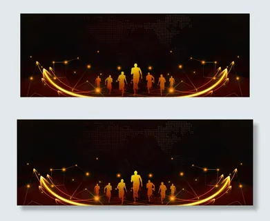 体育竞技光效黑色年会盛典banner