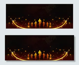 体育竞技光效黑色年会盛典banner