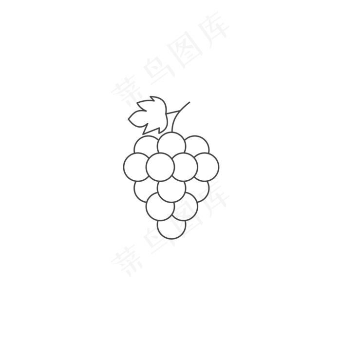 卡通葡萄水果免抠图(2000*2000px 300 dpi )ai矢量模版下载