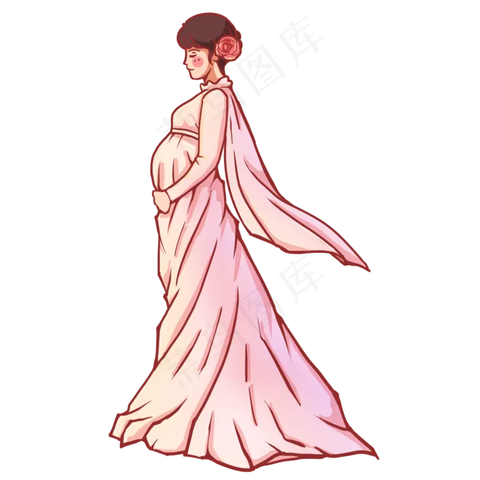 母亲穿婚纱孕妇(2000X2000(DPI:300))psd模版下载