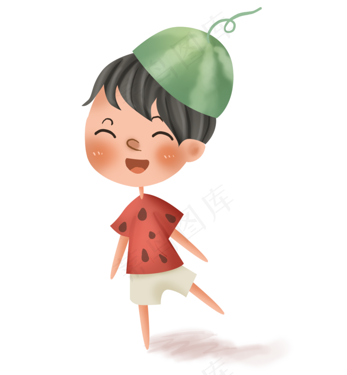 六一儿童节水果表演男孩,免抠元素
