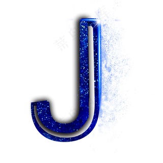 蓝色星空字母J