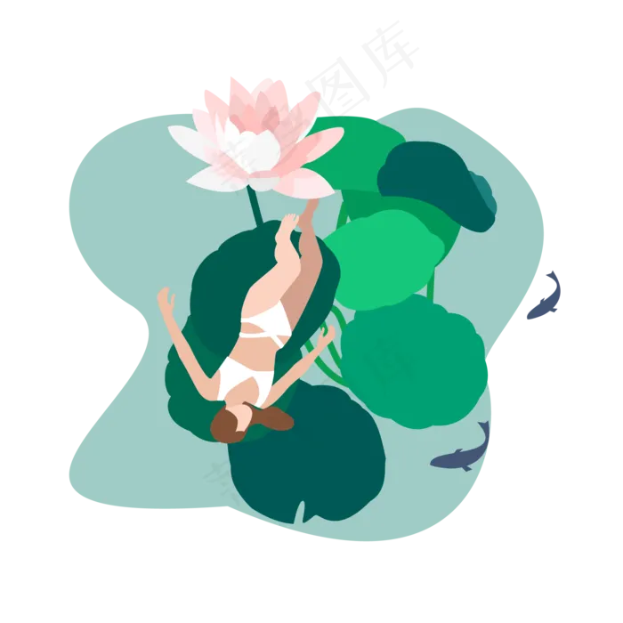 夏至组合莲花(2000*2000px 300 dpi )ai矢量模版下载