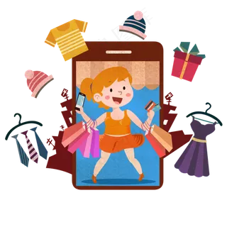 淘宝购物衣服双十一双十二时尚女,免抠元素